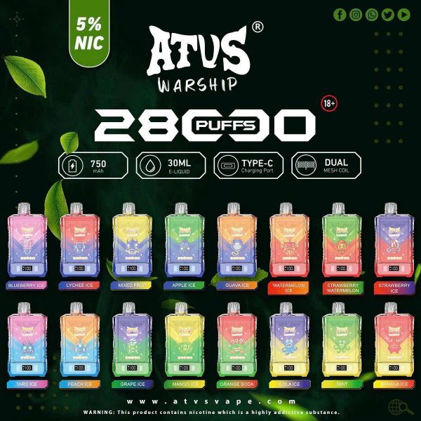 ATVS WARSHIP 28000 PUFF POD 1 LAN